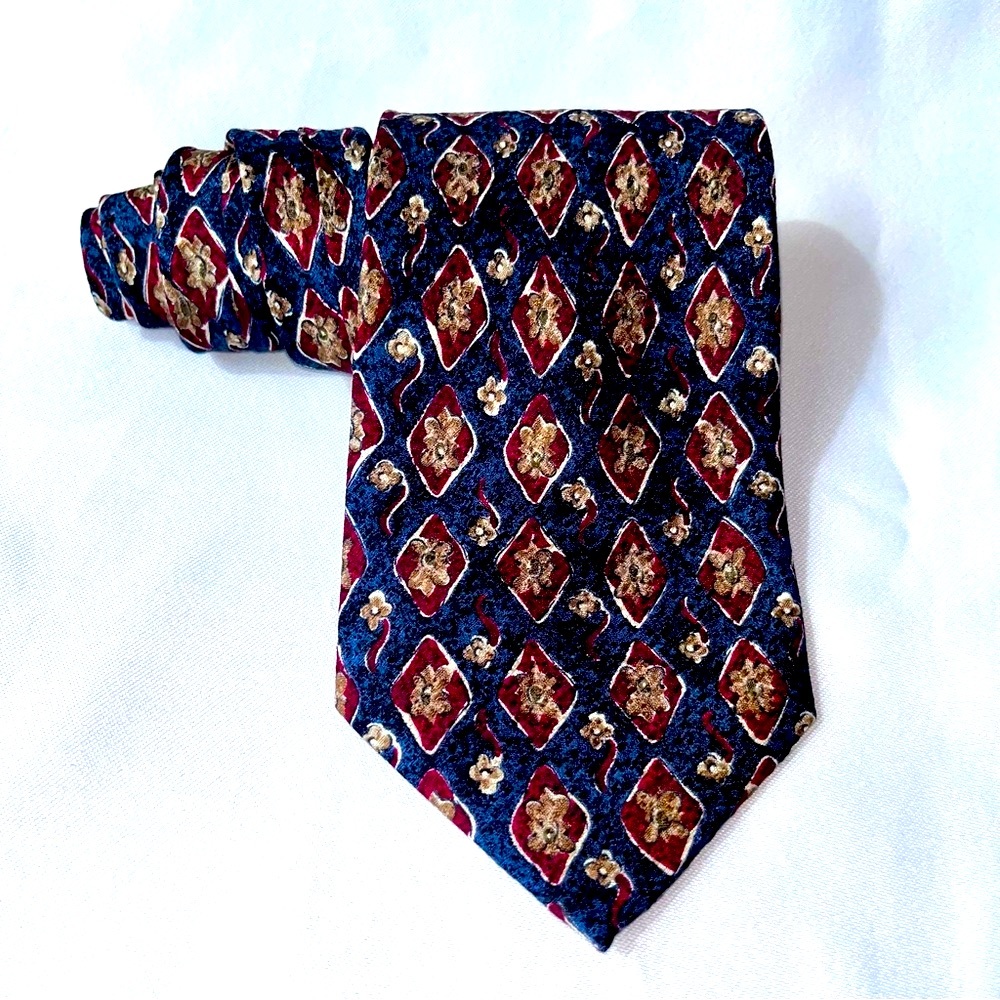 Ferrano Milan Mens Red/Blue/Copper 100%
Silk Neck Tie Necktie Pure Italian Silk